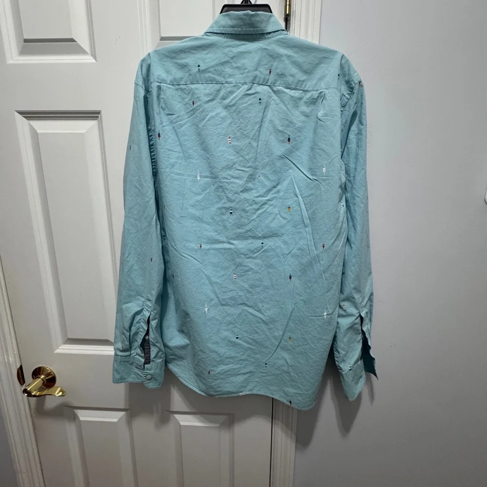 J. Crew Blue Casual Button Down cotton buoy Shirt size large